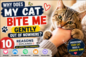 Why Does My Cat Bite Me Gently Out of Nowhere?🐈 7 Surprising Reasons Explained